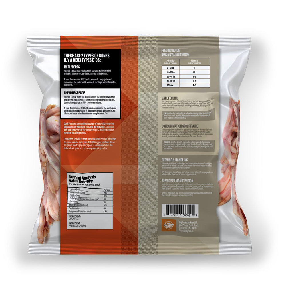 Big Country Raw - Duck Feet (1lb) - Frozen Product